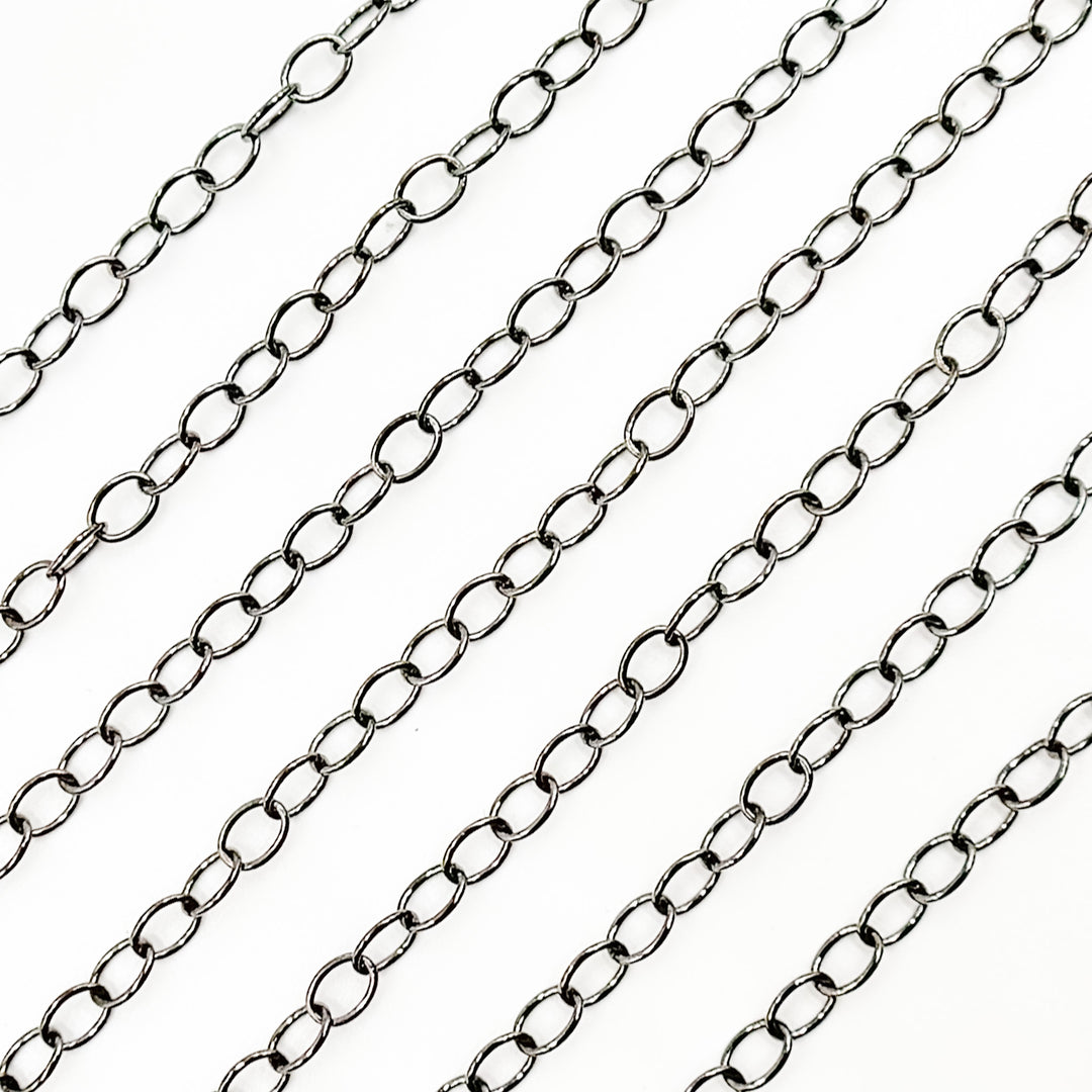 Black Rhodium Sterling Silver Rolo Chain