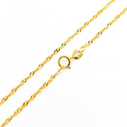 14K Solid Gold Singapore Chain