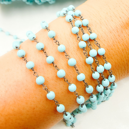 Turquoise Oxidized Wire Chain