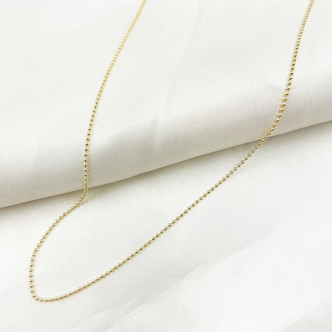 100CP. 14K Solid Gold Ball Necklace