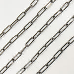 Load image into Gallery viewer, Black Rhodium Sterling Silver Smooth Paperclip Chain