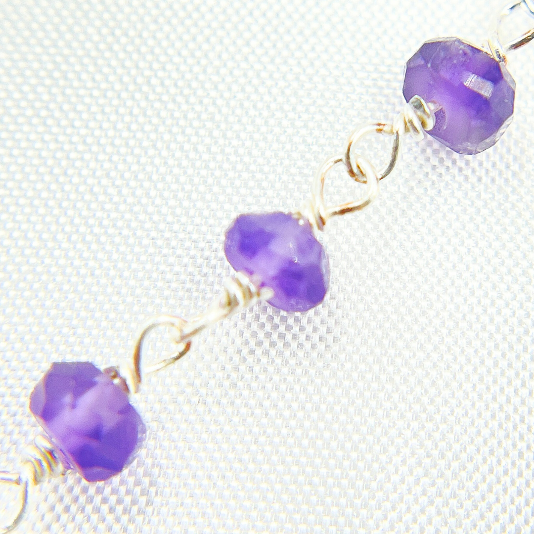 Amethyst 925 Sterling Silver Wire Chain
