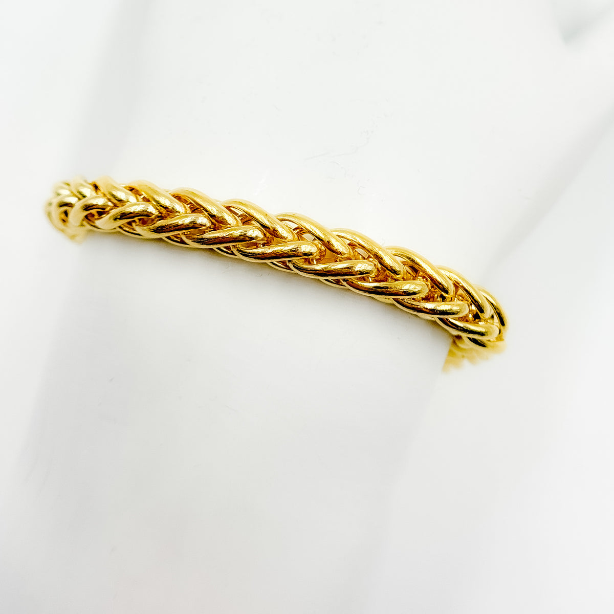 TRE002Bracelet. 14K Solid Gold Hollow Rope Bracelet