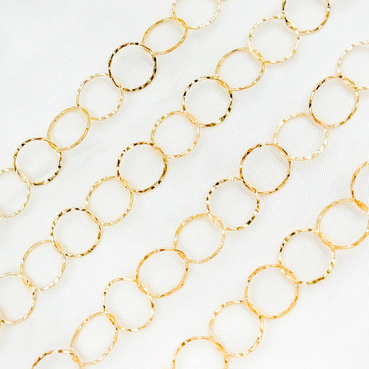 14K Gold-Filled Hammered Round Link Chain