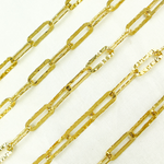 Load image into Gallery viewer, Y58HGP I Gold Plated 925 Sterling Silver Flat Hammered Paperclip Chain.
