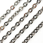 Load image into Gallery viewer, Black Rhodium Sterling Silver Round Link Chain