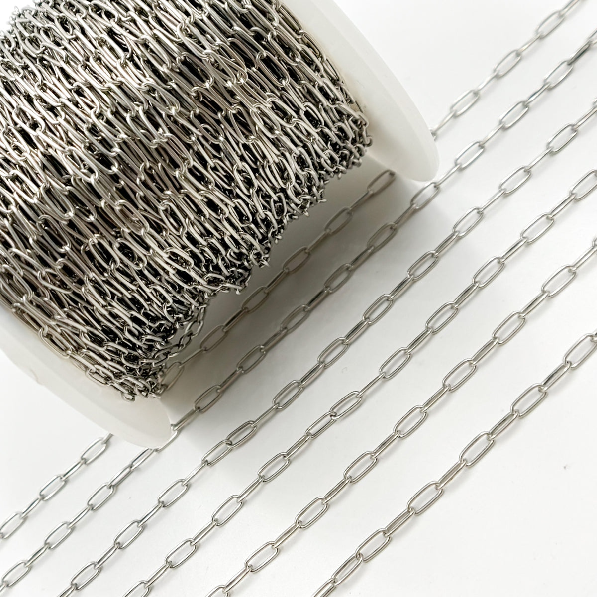 Oxidized Sterling Silver Paperclip Link Chain
