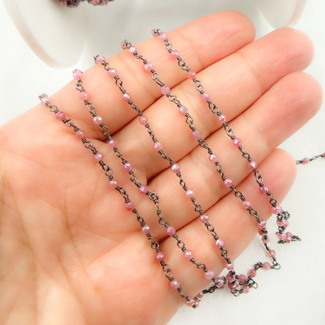 Coated Red Quartz Wire Chain