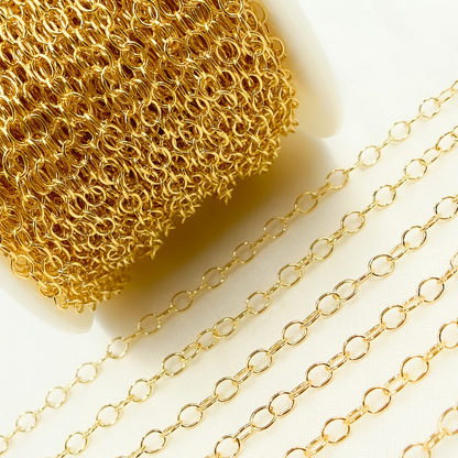 14k Gold Filled Smooth Oval Link Chain. 