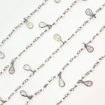 Load image into Gallery viewer, Pearl &amp; CZ Dangle Oxidized Wire Chain. PRL10
