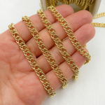Load image into Gallery viewer, V35GP. Gold Plated 925 Sterling Silver Hollow Double Curb Chain