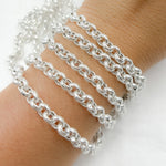 Load image into Gallery viewer, V50SS. 925 Sterling Silver Textured Rolo Chain
