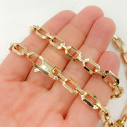 14K Solid Hollow Gold Diamond Cut Cable Link Chain