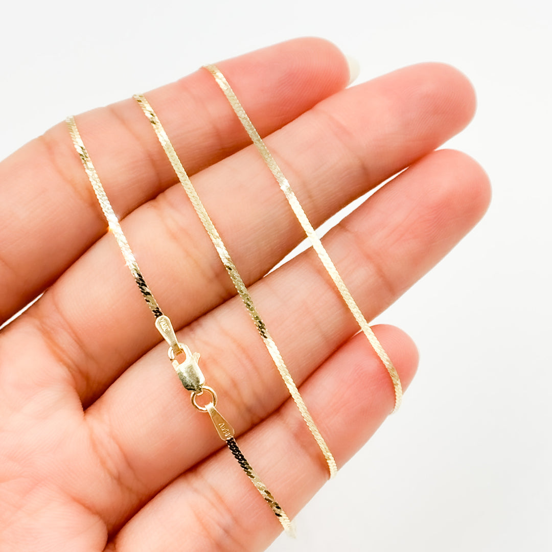 Solid Yellow Gold Herringbone Chains