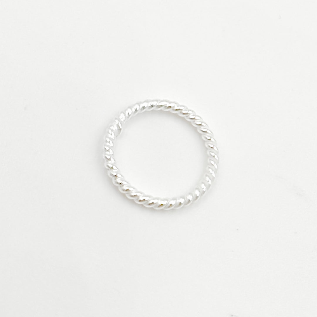 5004490CT. 10MM 20.5 Gauge White Twisted Close Jump Ring