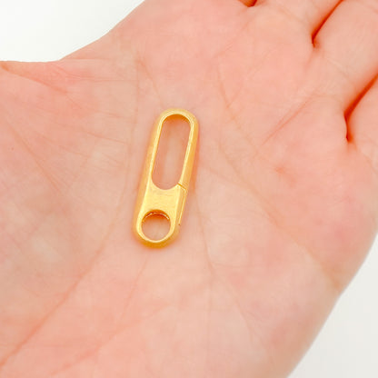 Matt Gold Plated Sterling Silver Oval Clasp
