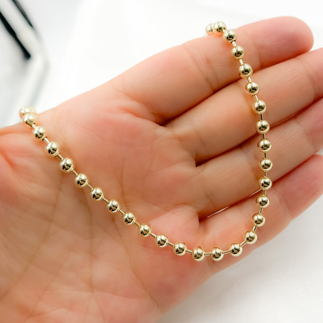 400CP. 14K Solid Gold Ball Necklace