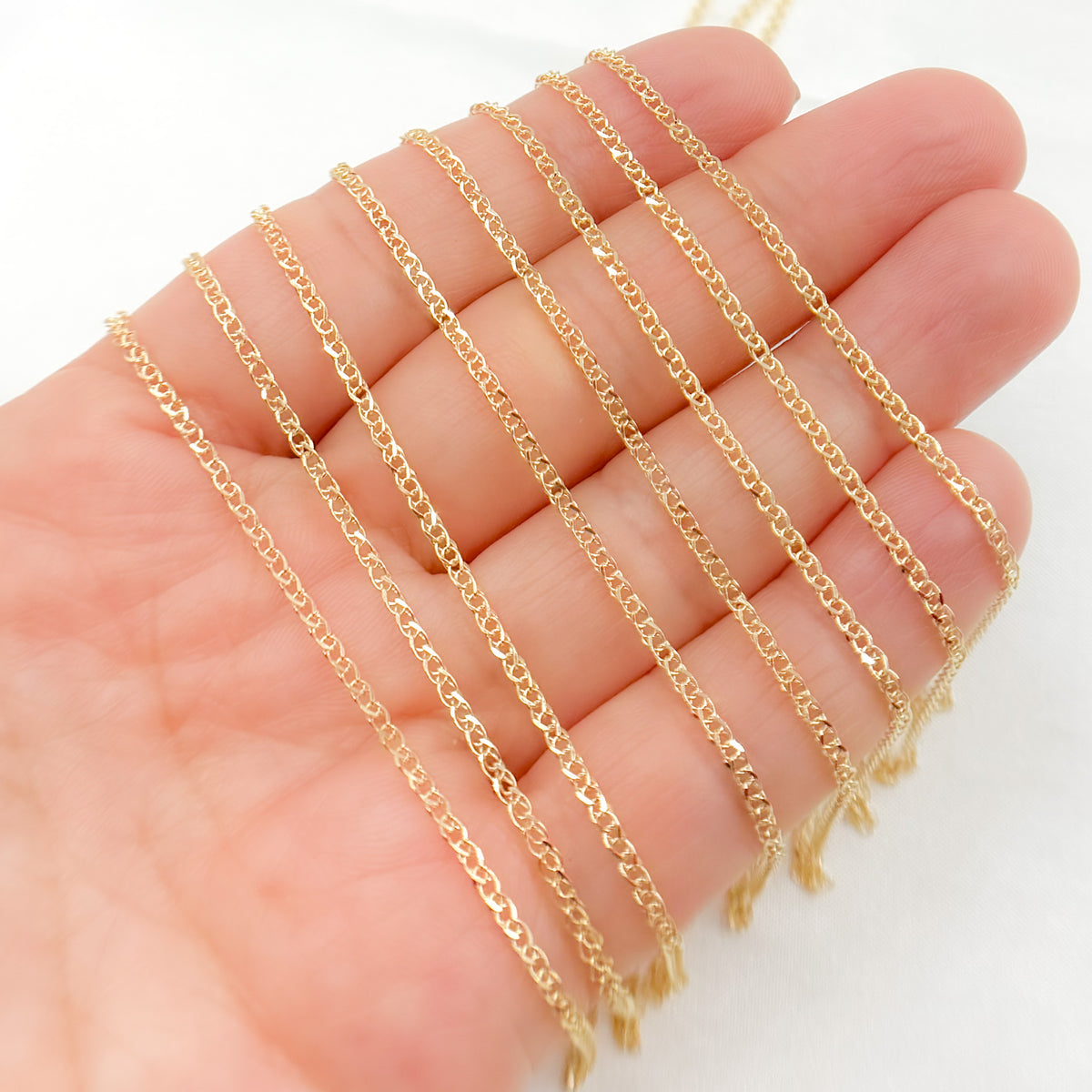 14K Solid Gold Wheat Chain by the Foot