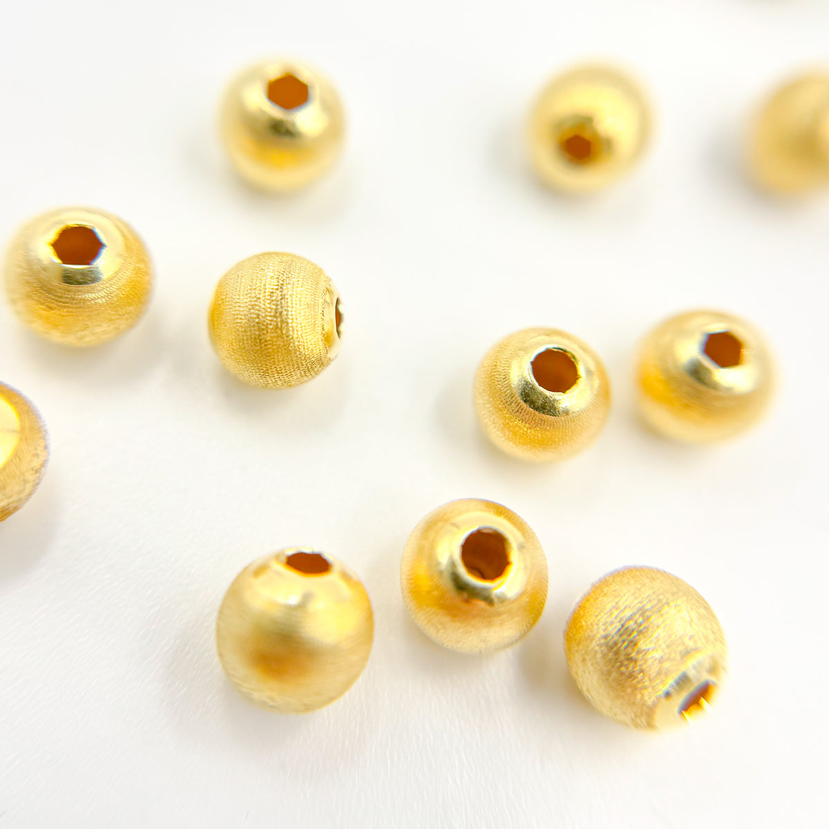 5MMGPBEADS. 5MM Gold Plated Sterling Silver Velvet Beads
