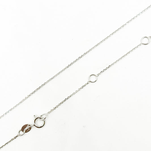 025R01T5J080WG18K. 18K White Solid Gold Cable Chain