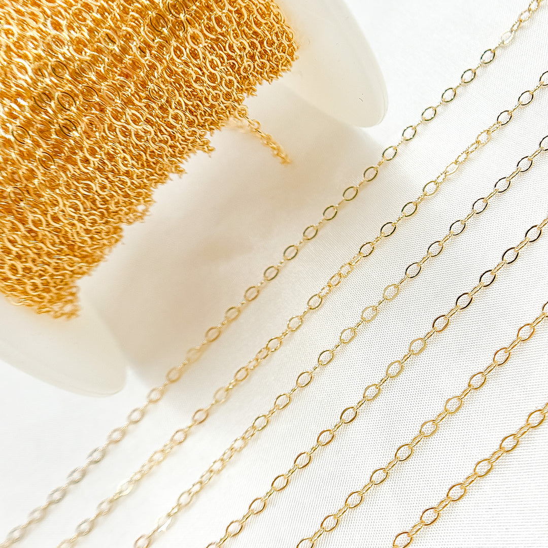 Gold-Filled Flat Oval Link Chain. 1512FGF