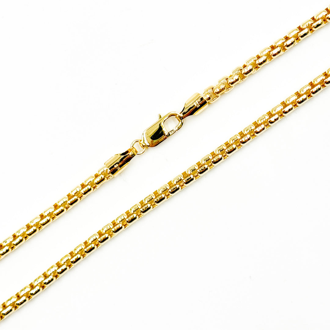 270HVI0934000. 14k Solid Yellow Gold Venezian Hollow Box Link Chain