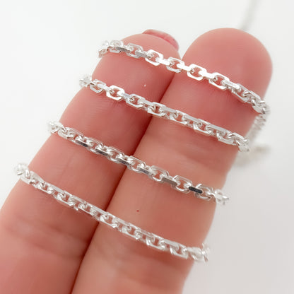 Sterling Silver Diamond Cut Cable Chain
