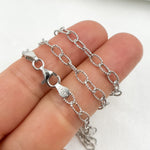 Load image into Gallery viewer, White Rhodium 925 Sterling Silver Textured Cable Necklace. 80DRM
