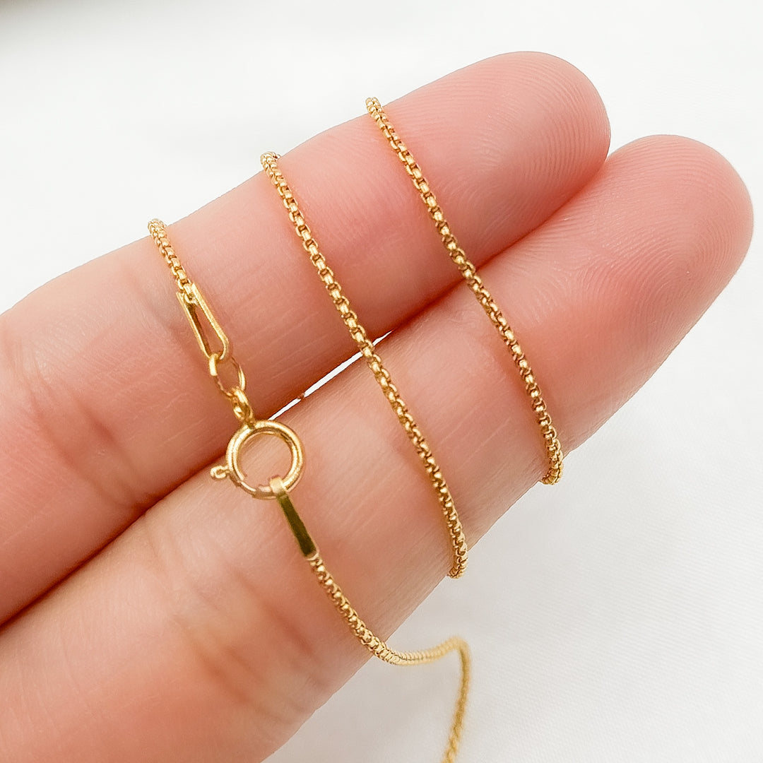 942SRNecklace. 14k Gold Filled Box Finished Necklace