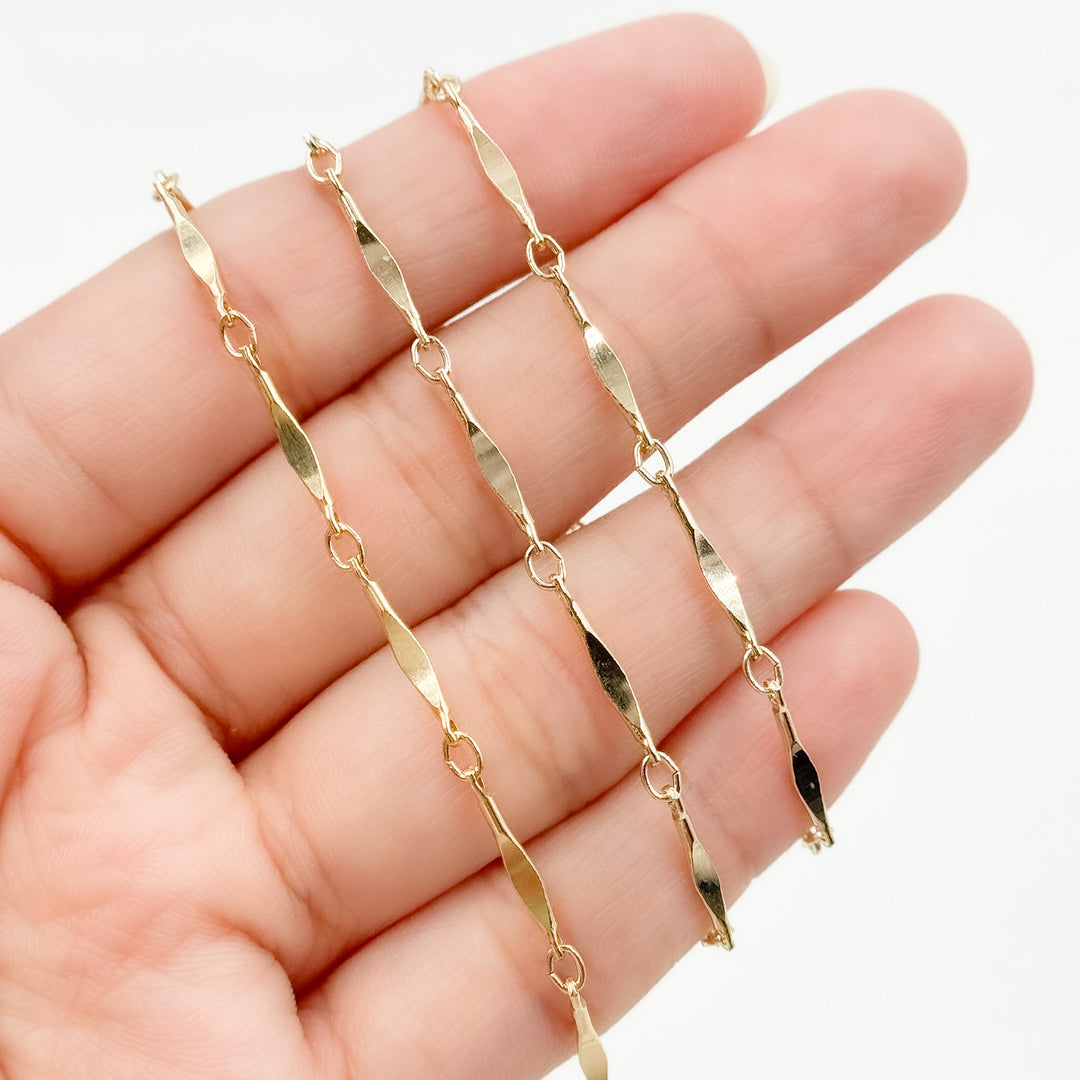70/8720BD/SP. 14K Gold Filled Dapped Bar Chain