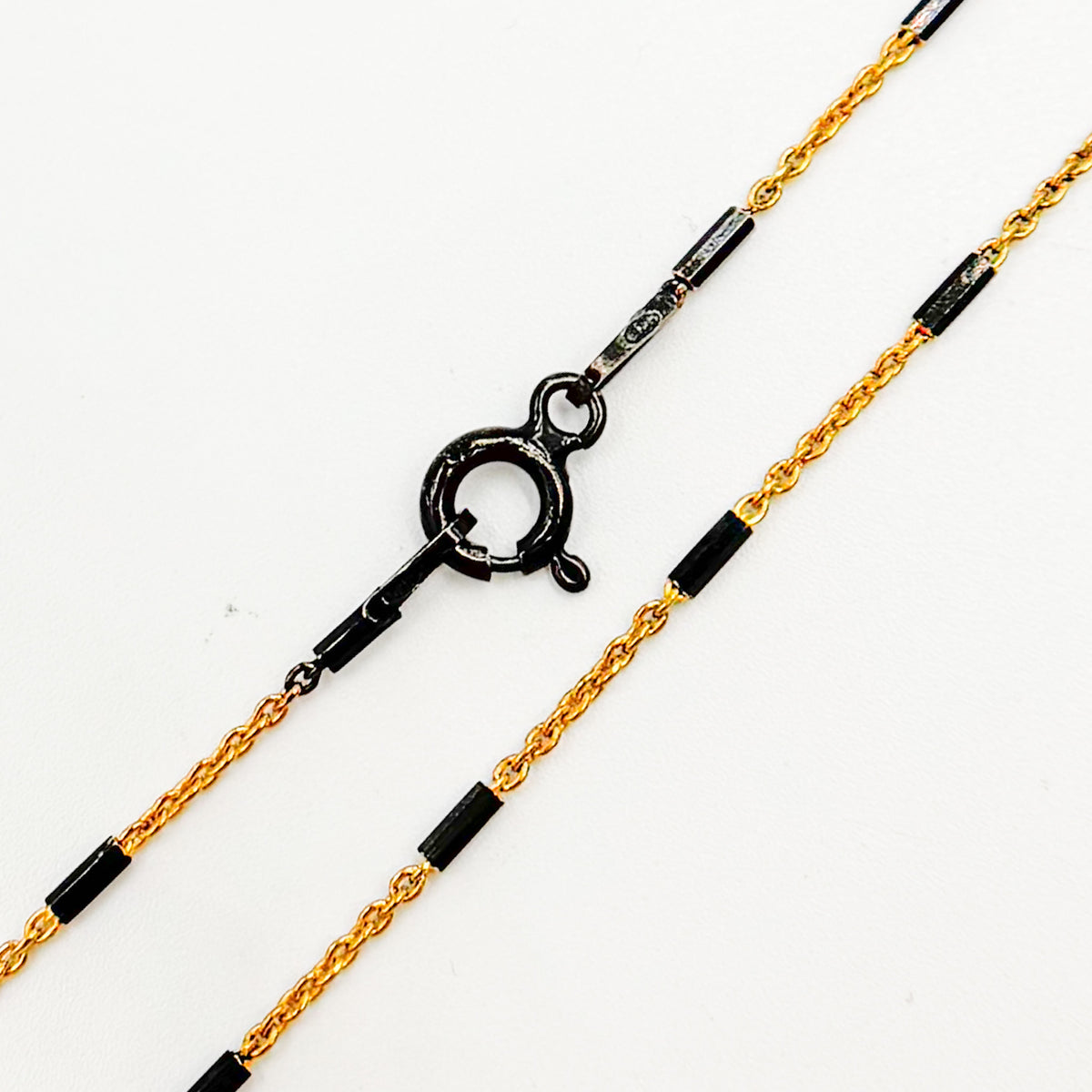 Gold Plated and Black Rhodium Sterling Silver Satellite Bars Chain