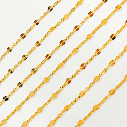 V300GF. 14k Gold Filled Cable and Diamond Cut Marina Link Chain