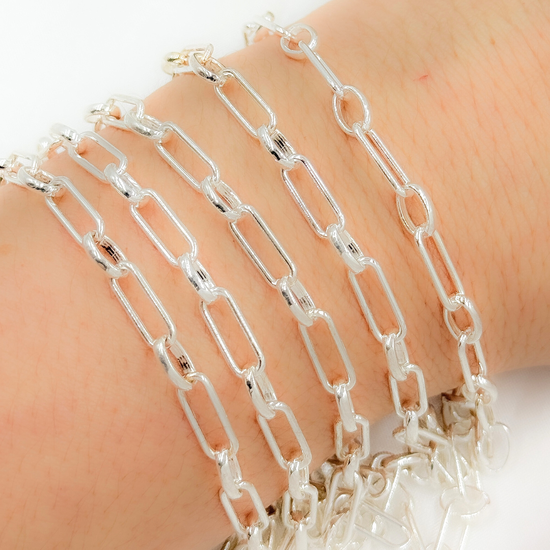 V216SS. Sterling Silver Long and Short Link