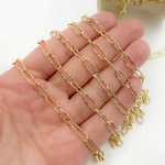 Load image into Gallery viewer, V8GP. Gold Plated 925 Sterling Silver Diamond Cut Paperclip Chain