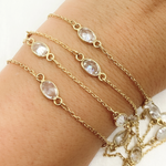 Load image into Gallery viewer, Cubic Zirconia Oval Shape Connector With Chain