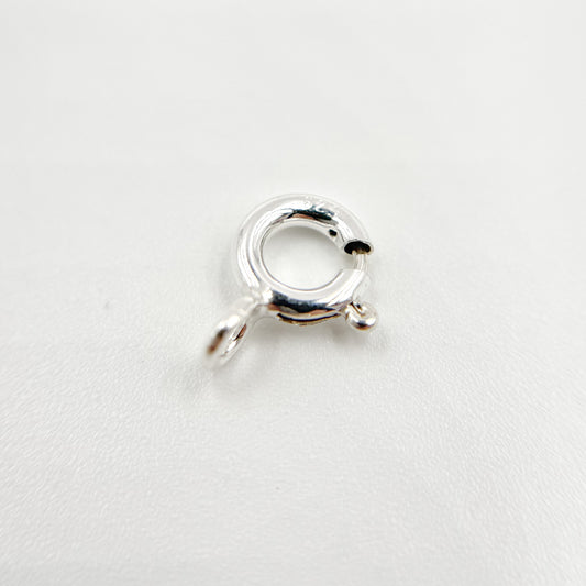6MM White Sterling Silver Spring Ring Clasp