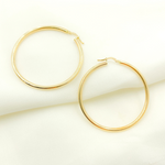 Load image into Gallery viewer, GER82. 14K Solid Gold Hollow Hoop Earrings
