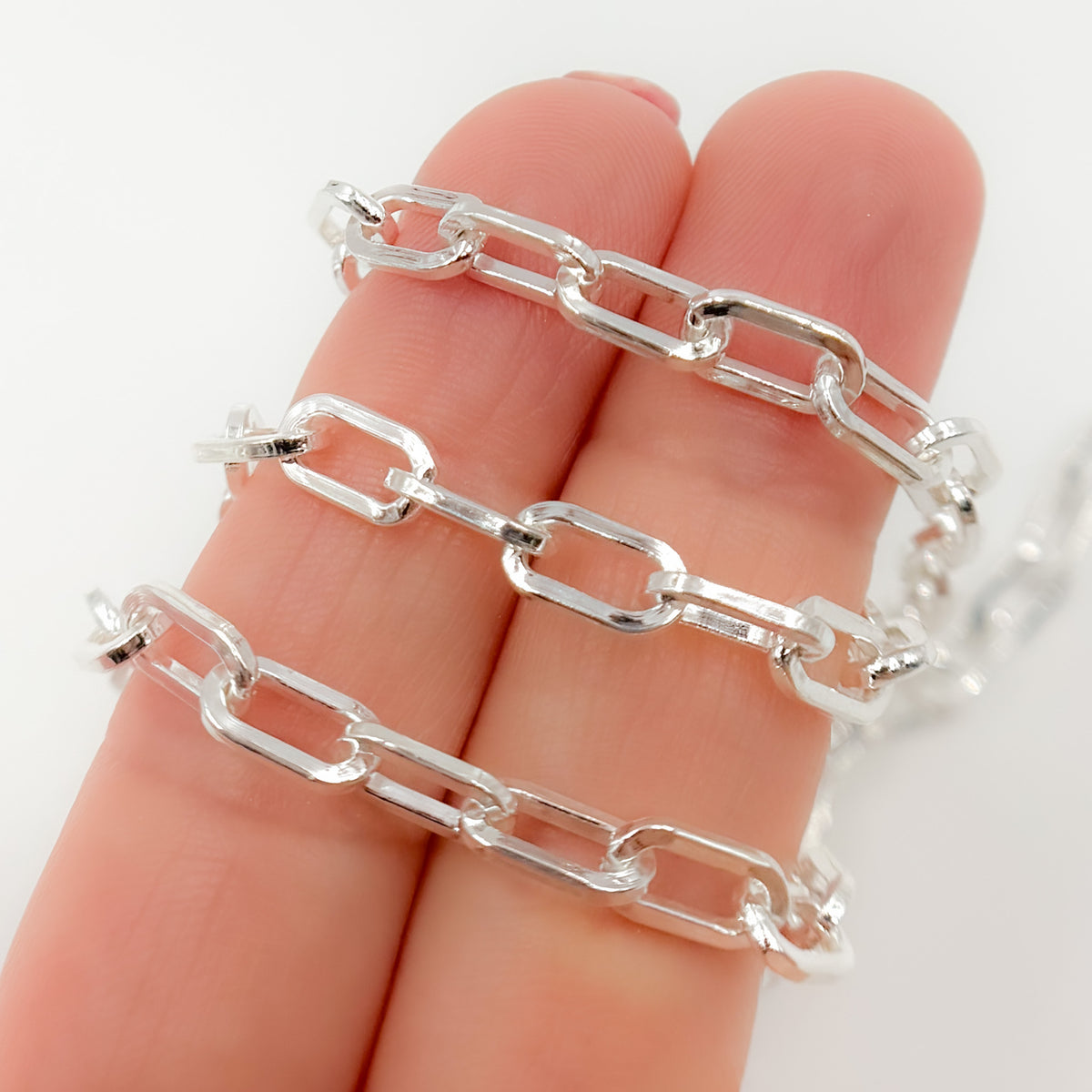 Sterling Silver Flat Paperclip Chain