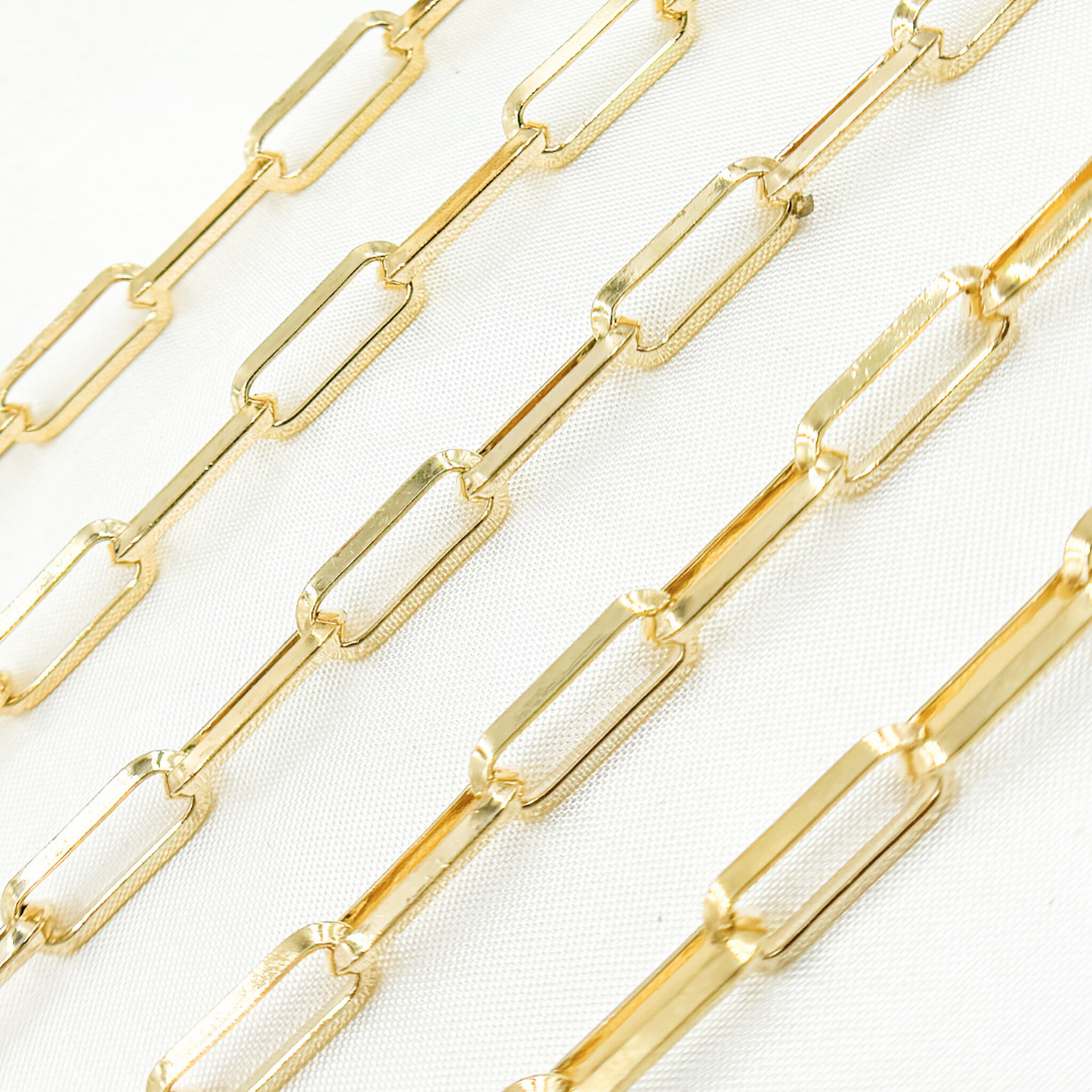Gold Plated 925 Sterling Silver Diamond Cut Paperclip Chain
