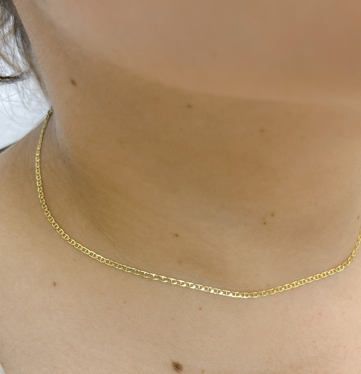 14k Gold Flat Marina Link Chain