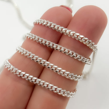 Sterling Silver Flat Curb Chain