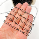 Load image into Gallery viewer, Y79DCBR. Black Rhodium Sterling Silver Diamond Cut Paperclip Chain
