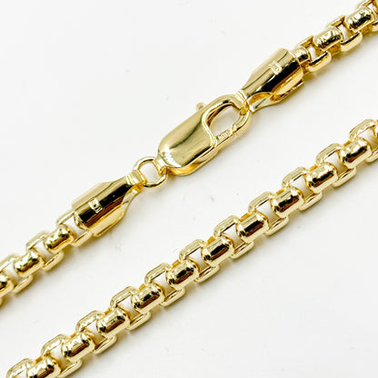 270HVI0934000. 14k Solid Yellow Gold Venezian Hollow Box Link Chain