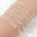 Load image into Gallery viewer, Y80FDCSS. Sterling Silver Flat Textured Paperclip Chain
