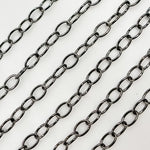 Load image into Gallery viewer, V193BR. Black Rhodium Sterling Silver Smooth Oval Link Chain