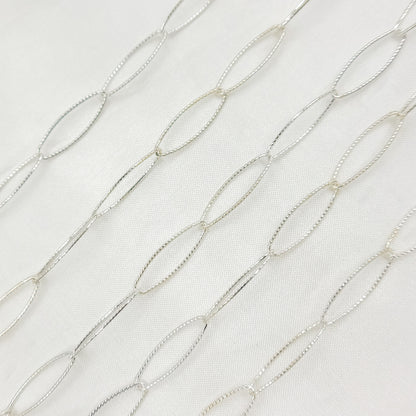 700TWSS. Sterling Silver Twisted Oval Link Cable Chain