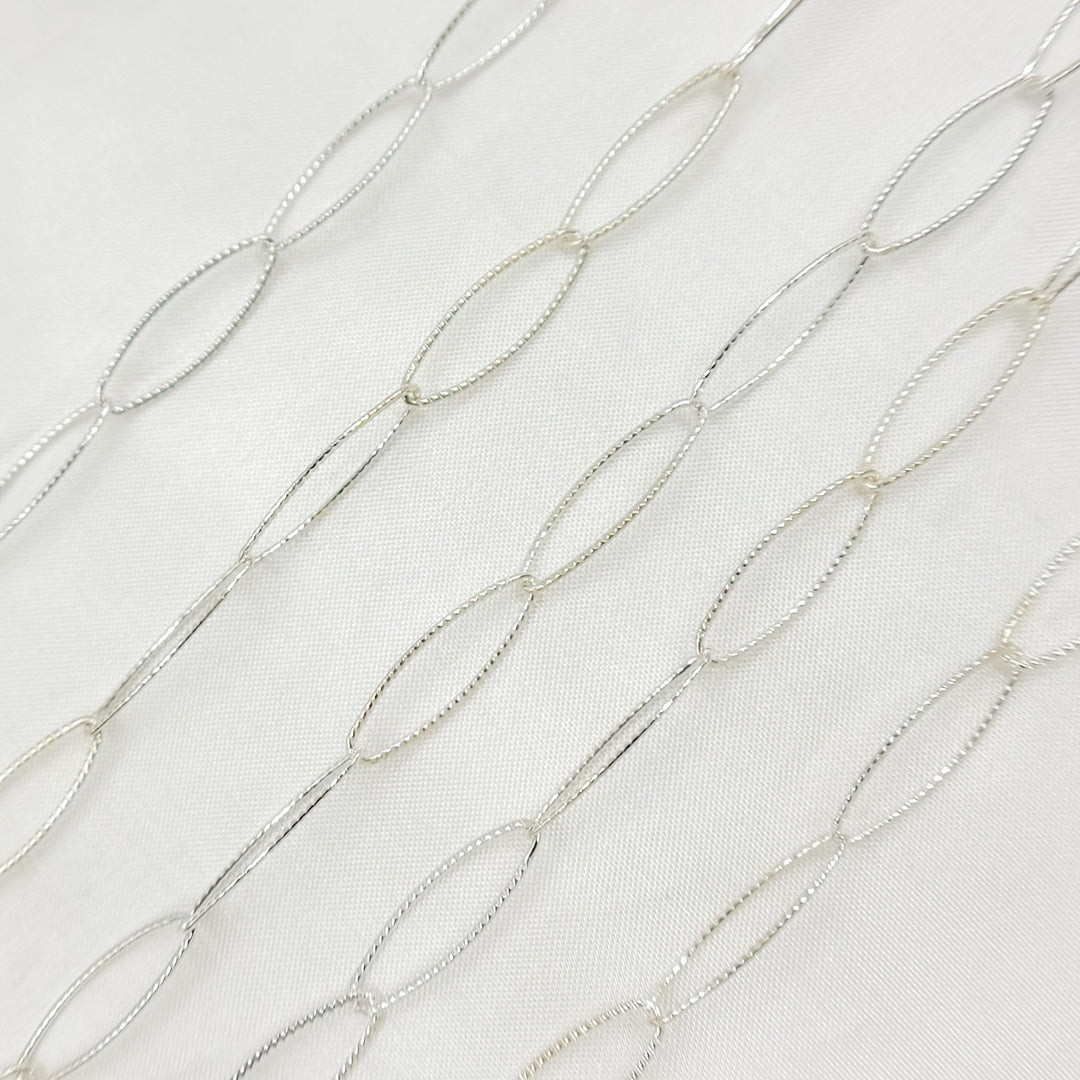700TWSS. Sterling Silver Twisted Oval Link Cable Chain