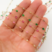 14k Gold Filled Enamel Satellite Chains
