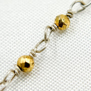 Pyrite Sterling Silver Wire Chain