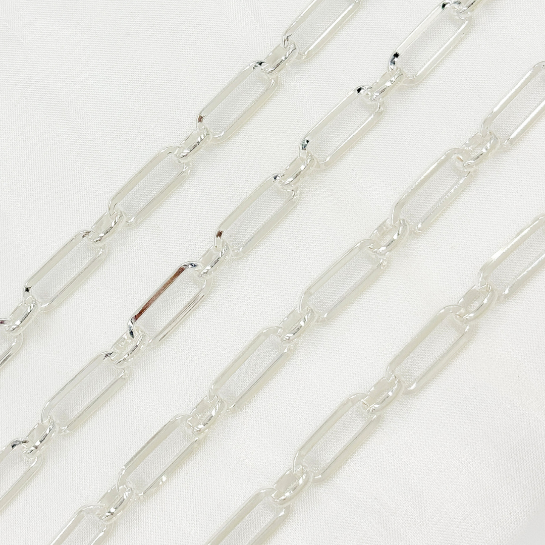 925 Sterling Silver Flat Paperclip Chain